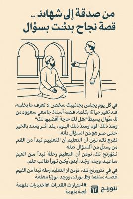 العنوان: من صدقة إلى شهادة... قصة نجاح بدأت بسؤال 